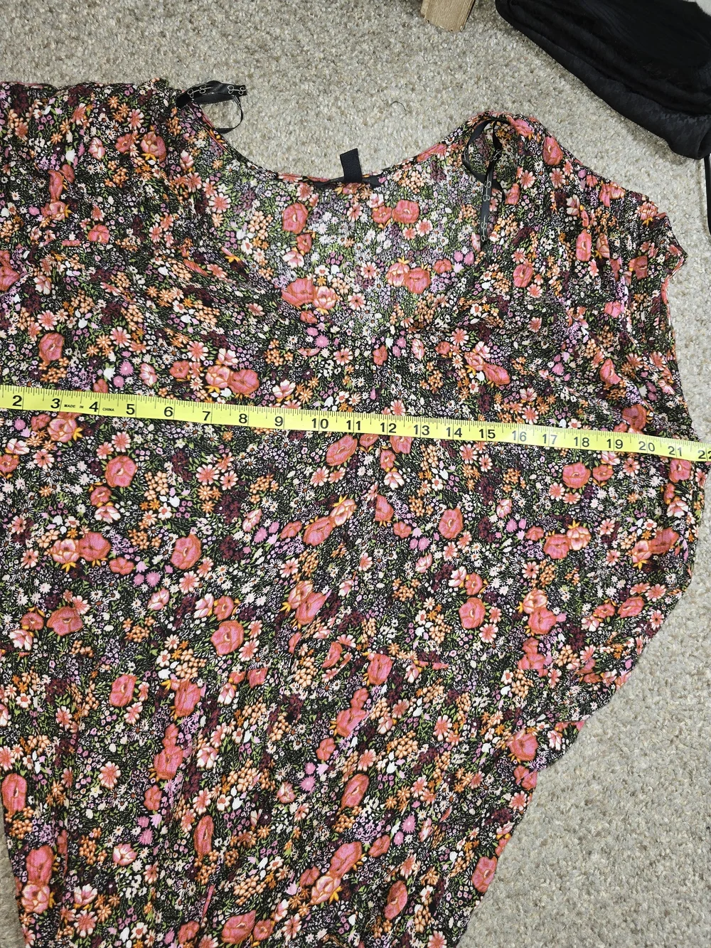 Jessica Simpson Floral Maxi Dress in Pink and Orange on Black Size Large